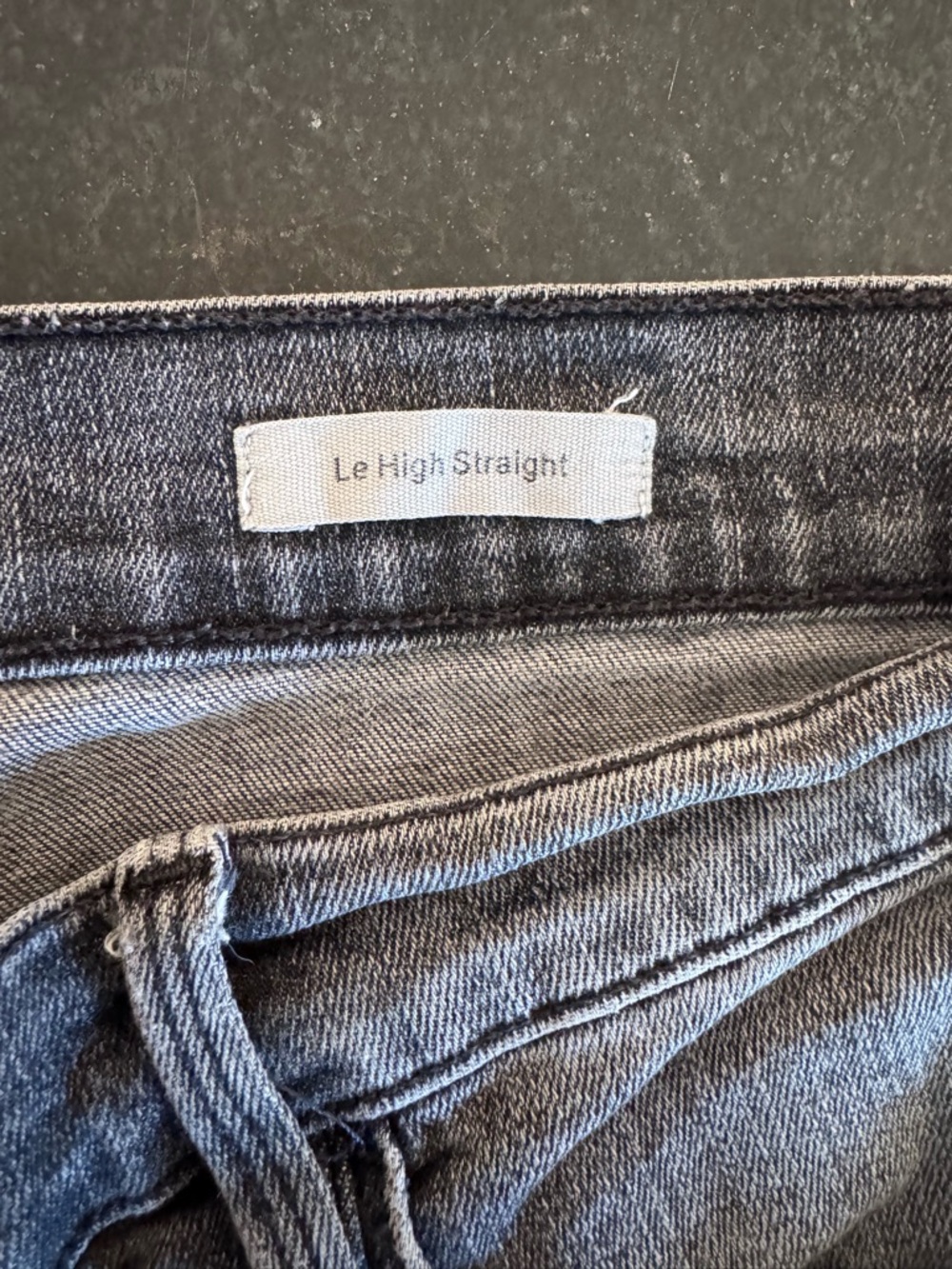 Frame Denim Black-Grey Straight Jeans